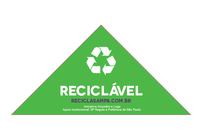 Adesivo Reciclável / Triangular Cima